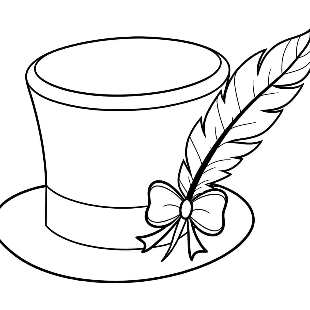 Coloriage Chapeau à plume à imprimer et colorier