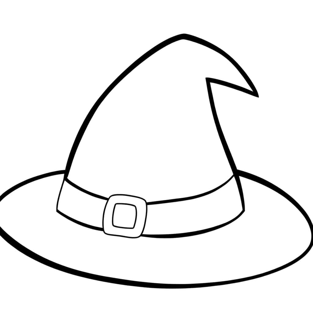Coloriage Chapeau de sorcière à imprimer et colorier