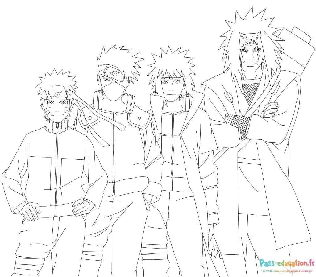Coloriage Equipe de Naruto à imprimer et colorier