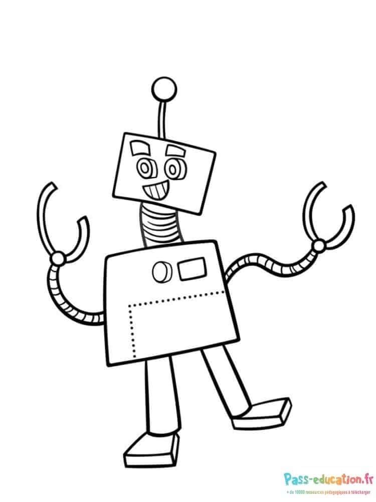 Coloriage Robot souriant à imprimer et colorier