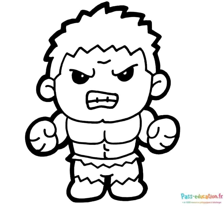 Coloriage Petit Hulk à imprimer et colorier