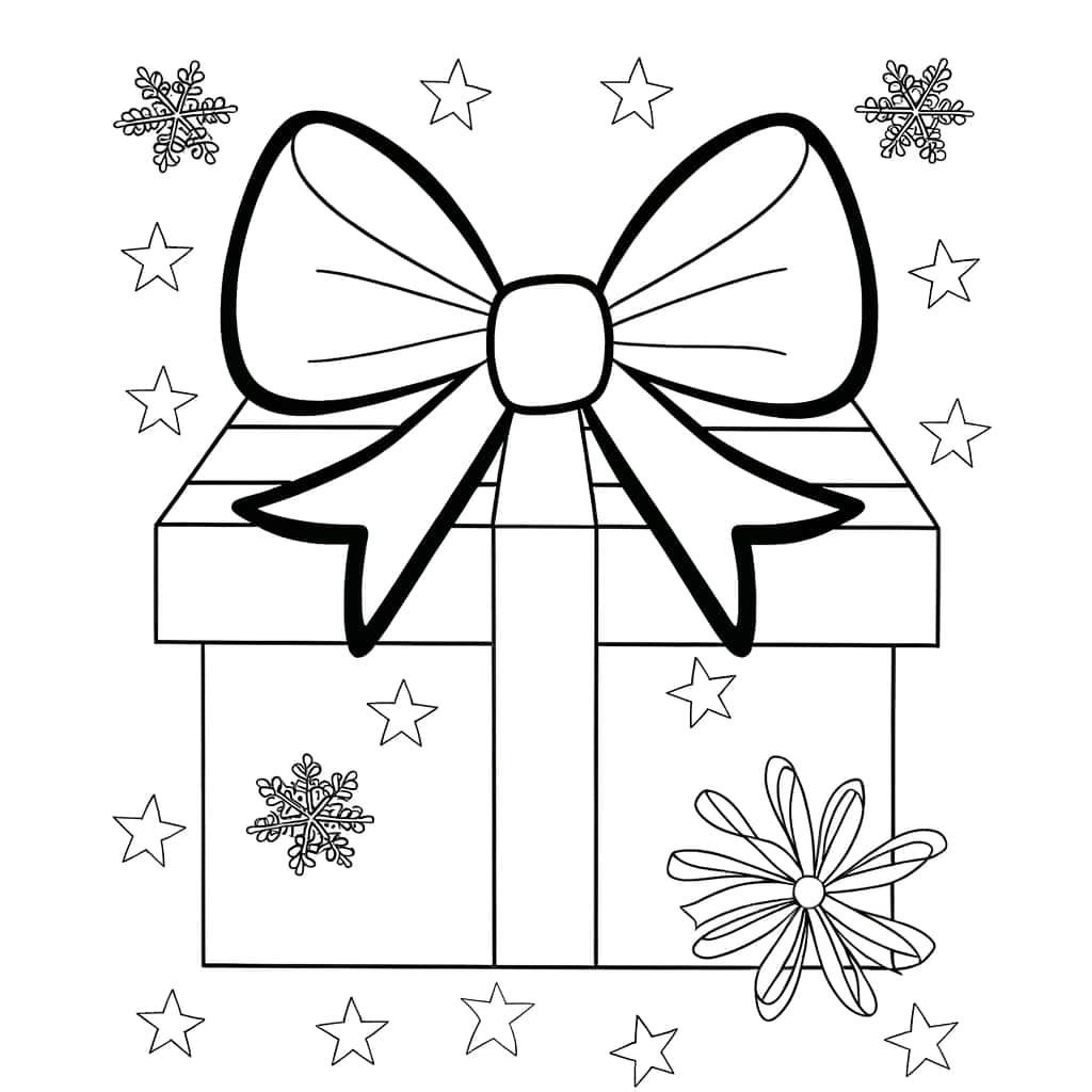 Coloriage Cadeau de Noël à imprimer et colorier