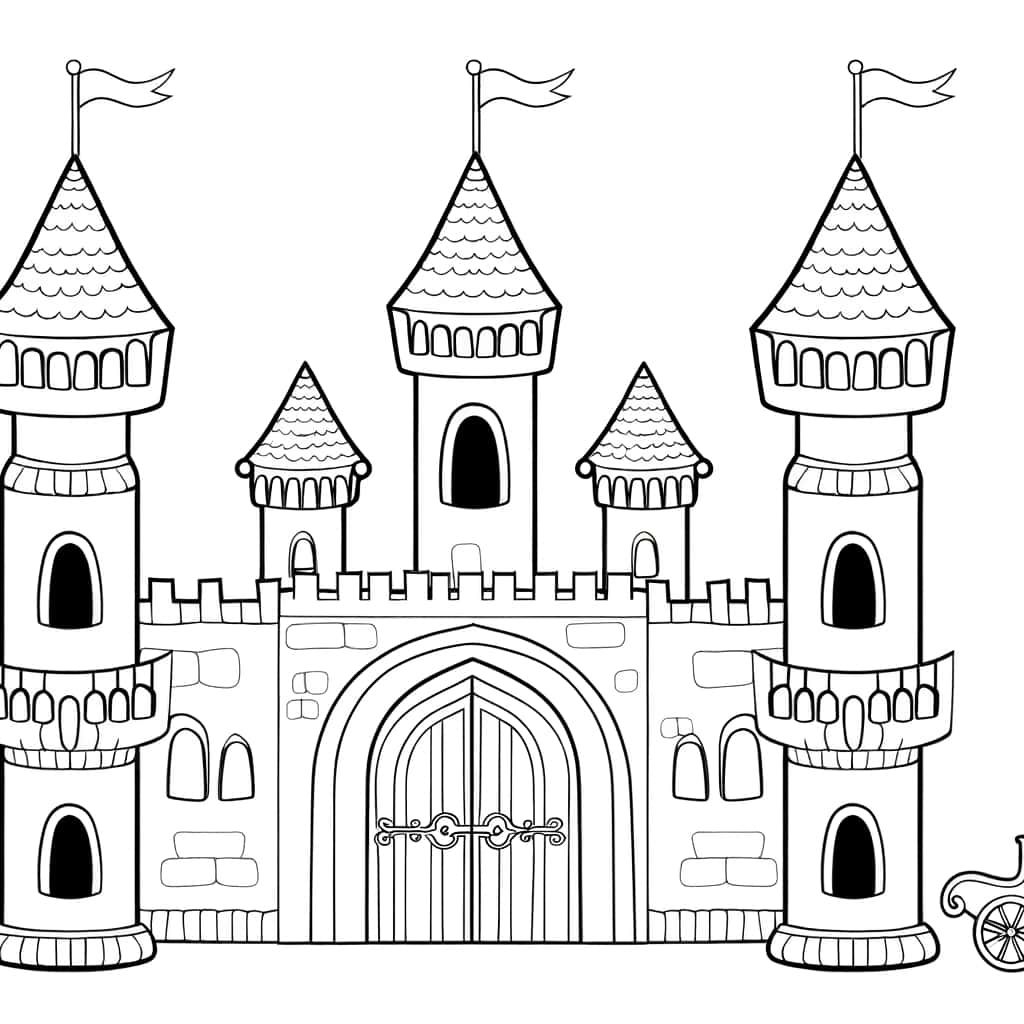 Coloriage Château de princesse à imprimer et colorier