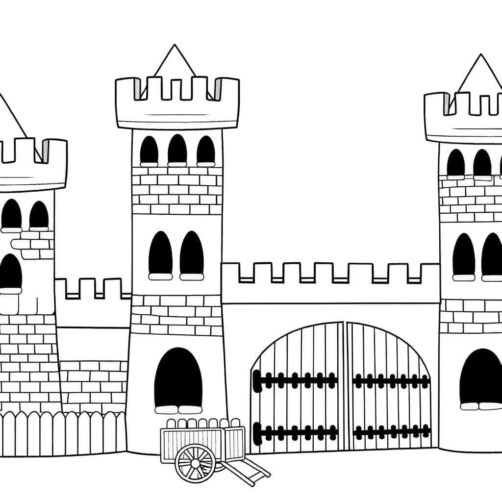 Coloriage Château fort à imprimer et colorier