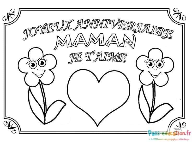 Coloriage Anniversaire maman à imprimer et colorier