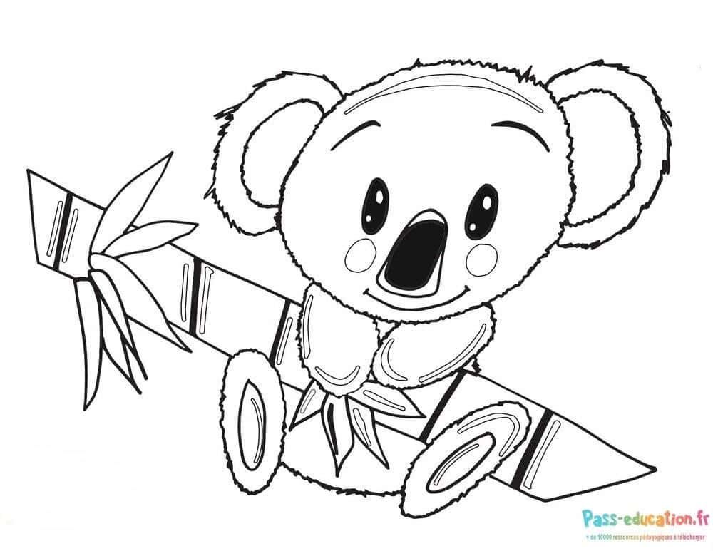 Coloriage Koala souriant à imprimer et colorier
