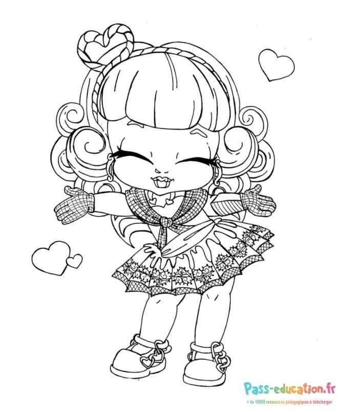 Coloriage Fille Monster High à imprimer et colorier