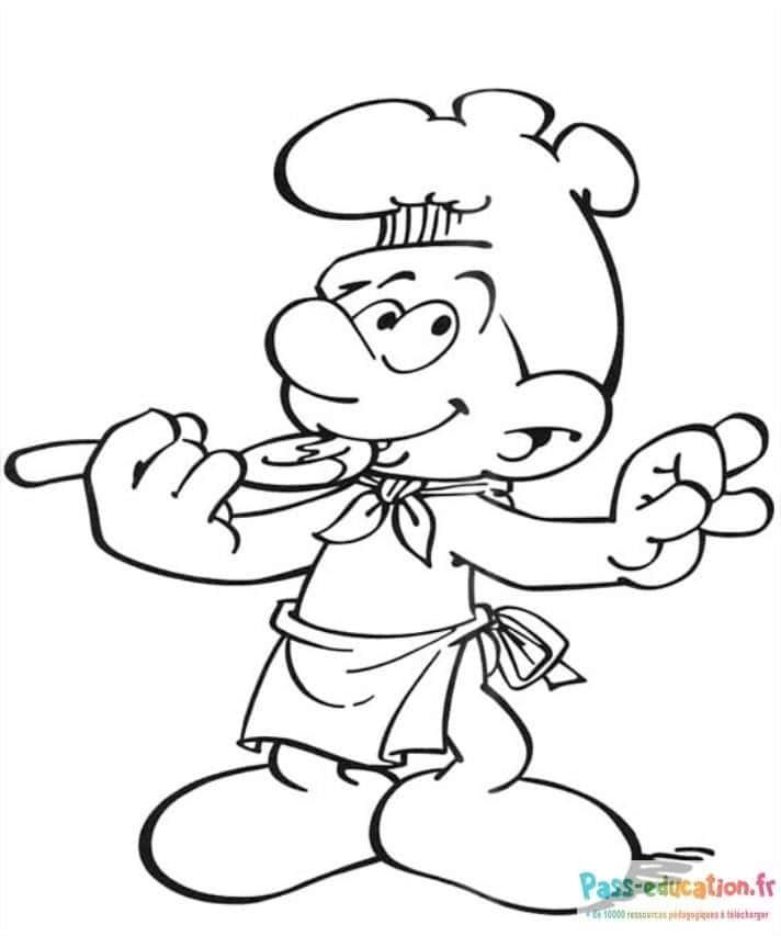 Coloriage Chef cuisinier à imprimer et colorier