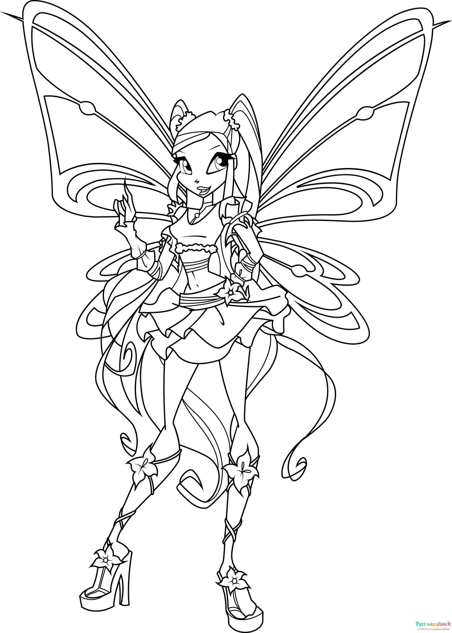 Coloriage Stella enchantix à imprimer et colorier