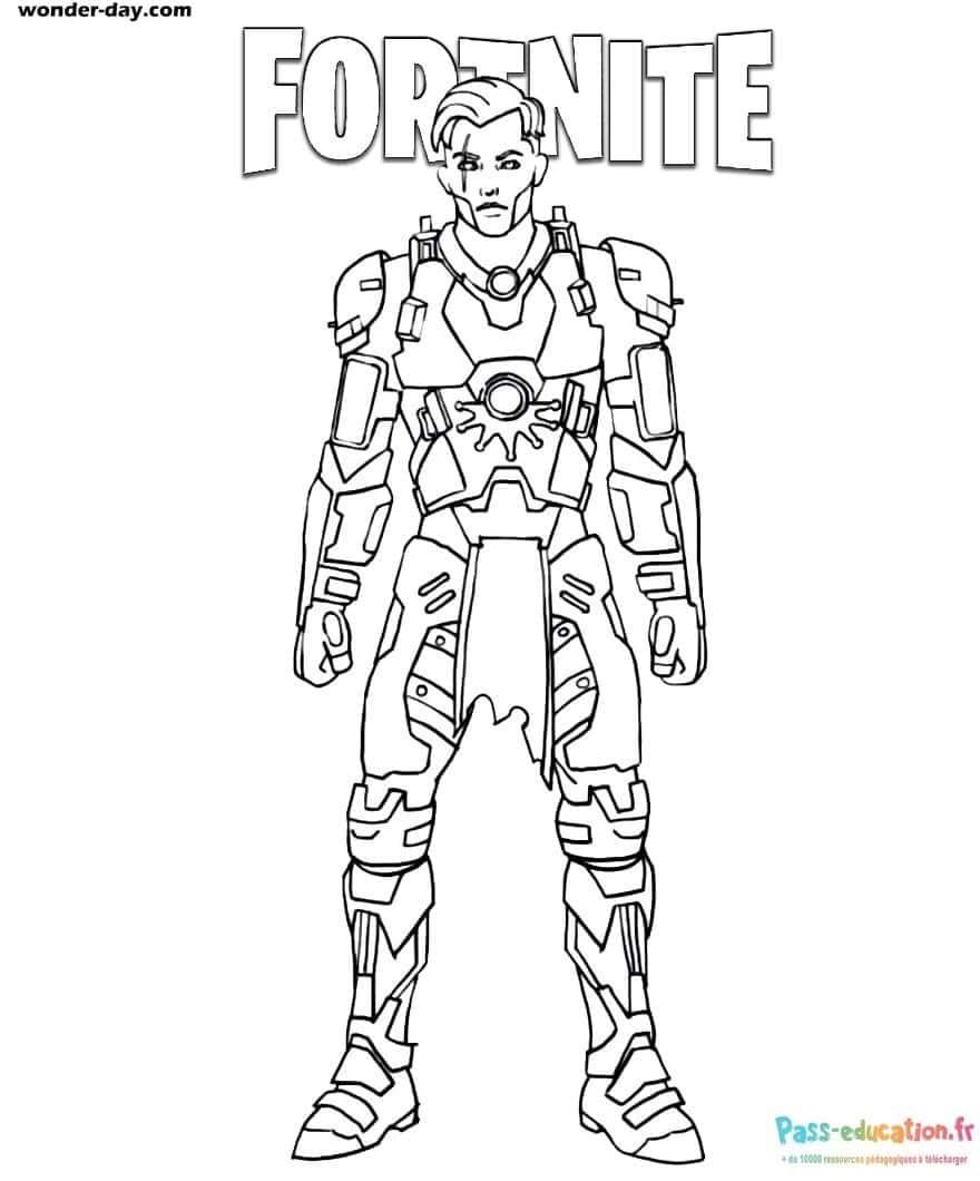 Coloriage Guerrier futuriste à imprimer et colorier