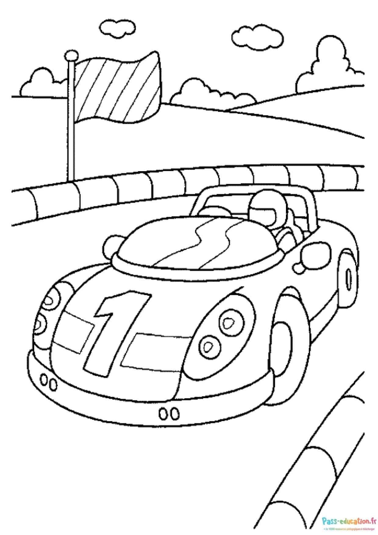 Coloriage Voiture de course à imprimer et colorier