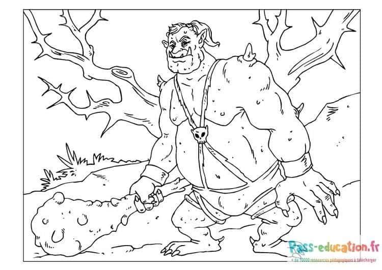 Coloriage Troll amical à imprimer et colorier