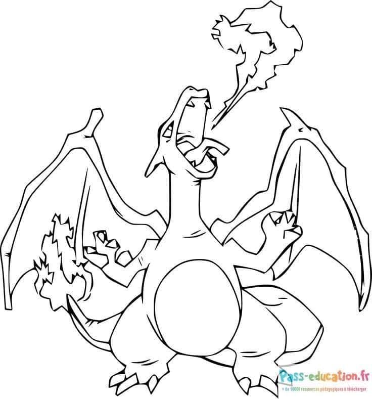 Coloriage Dragon cracheur de feu à imprimer et colorier