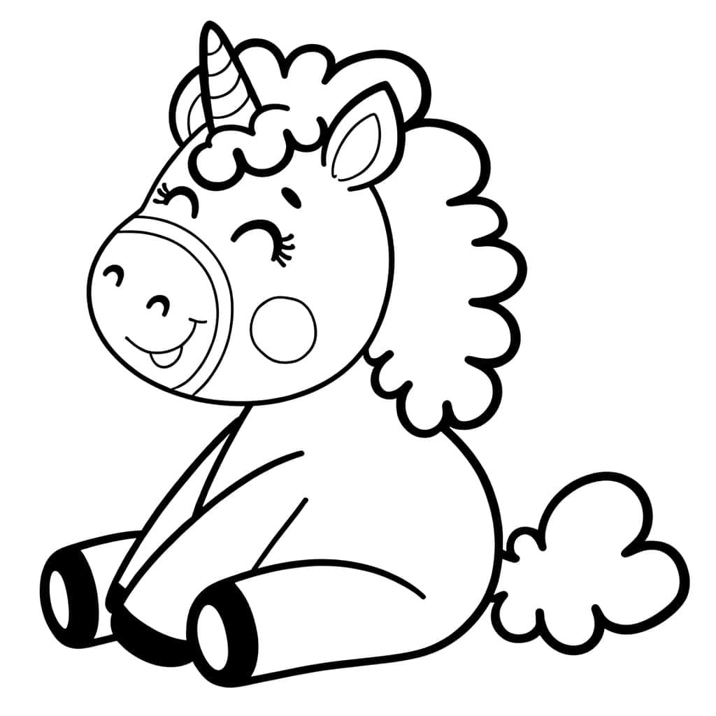 Coloriage Bébé Licorne à imprimer et colorier