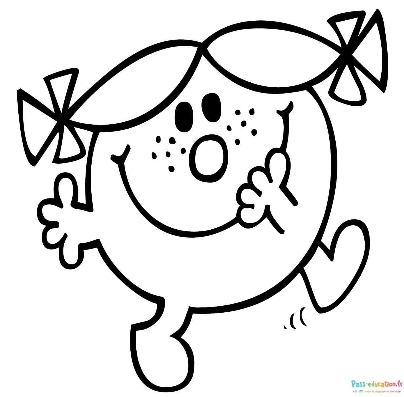 Coloriage Madame Bonheur à imprimer et colorier