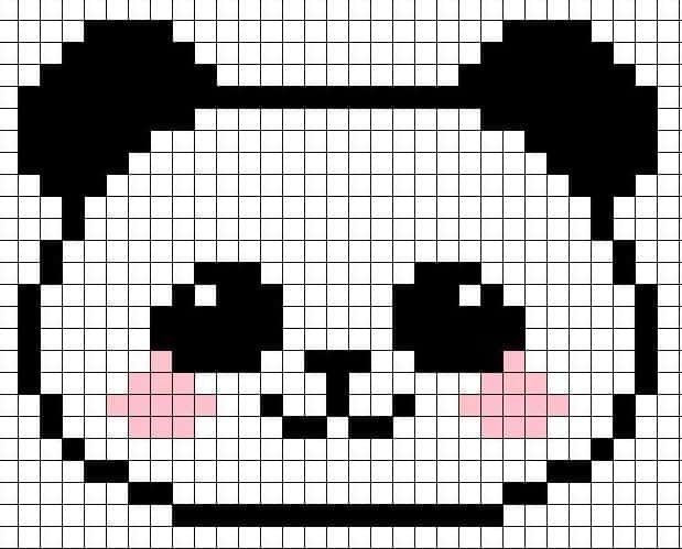 Coloriage Panda pixel à imprimer et colorier
