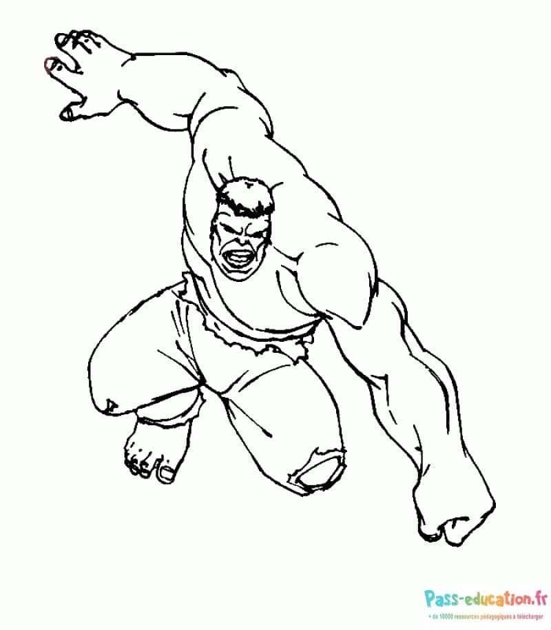 Coloriage Hulk en action à imprimer et colorier
