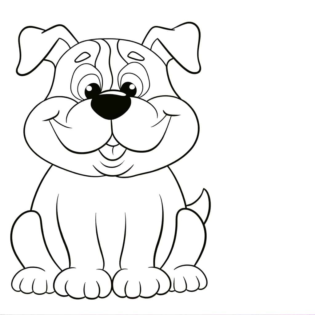 Coloriage Bouledogue assis à imprimer et colorier