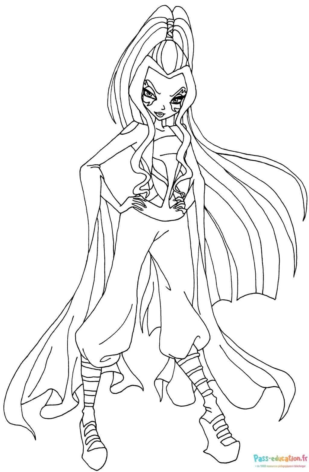 Coloriage Winx stylée à imprimer et colorier