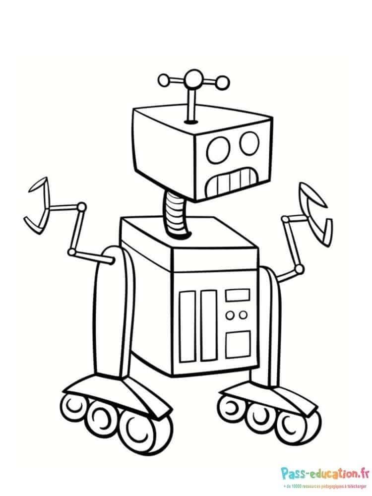 Coloriage Robot rigolo à imprimer et colorier