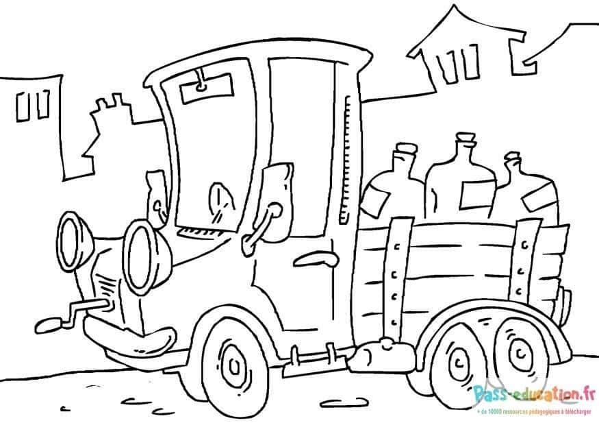 Coloriage Camion à bouteilles à imprimer et colorier
