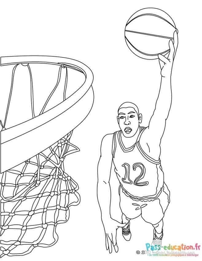 Coloriage Dunk spectaculaire à imprimer et colorier