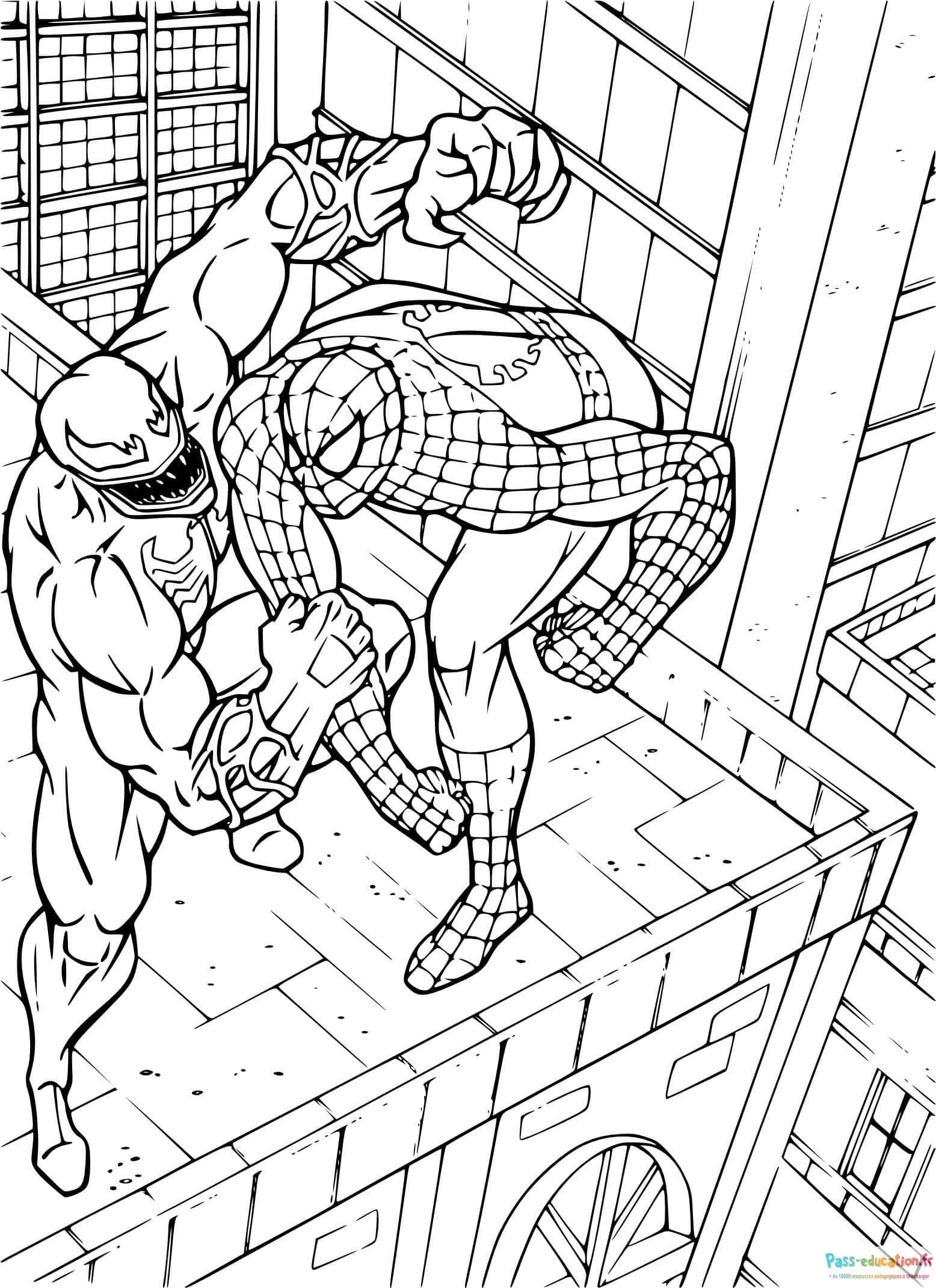 Coloriage Combat de super-héros à imprimer et colorier