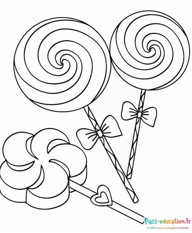 Coloriage Sucettes et bonbon à imprimer et colorier