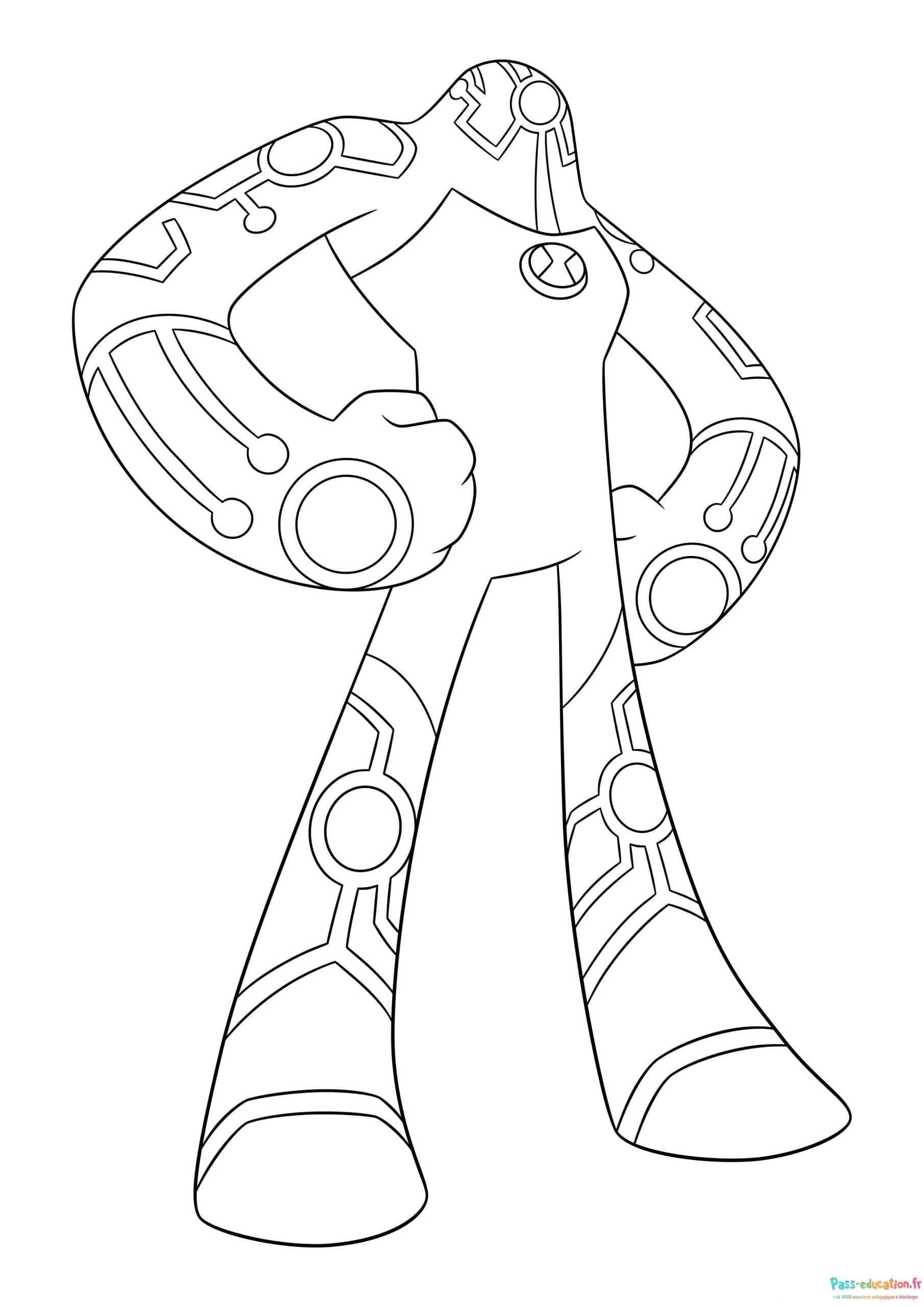 Coloriage Silhouette Ben 10 à imprimer et colorier
