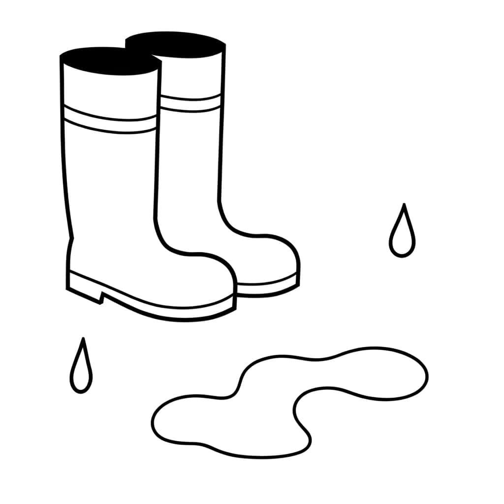 Coloriage Botte de pluie à imprimer et colorier