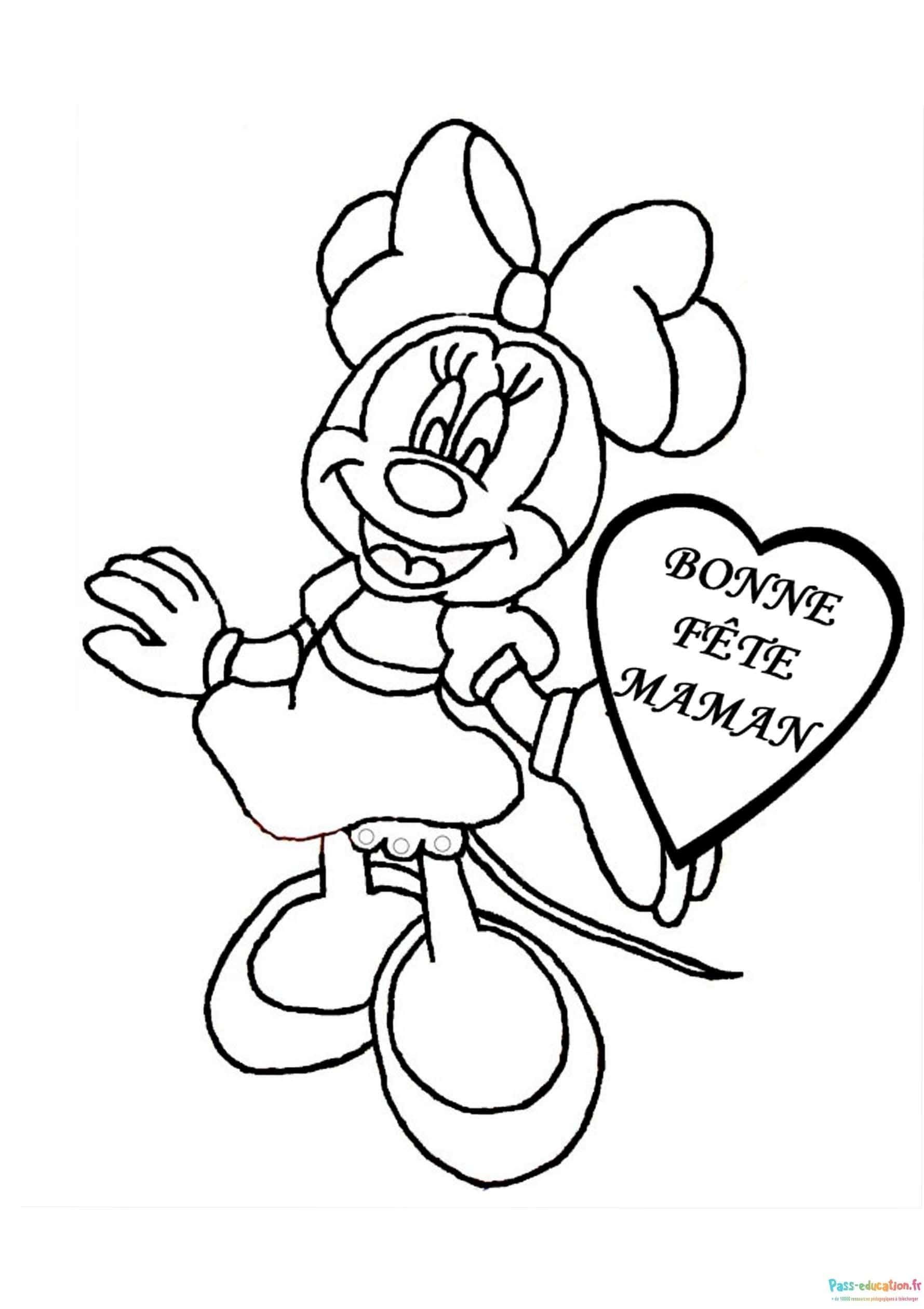 Coloriage Fête des Mères Minnie à imprimer et colorier