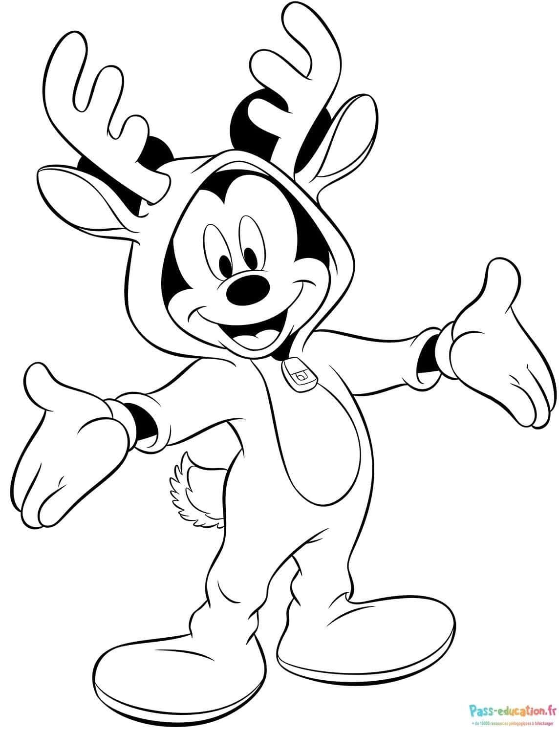 Coloriage Mickey renne à imprimer et colorier