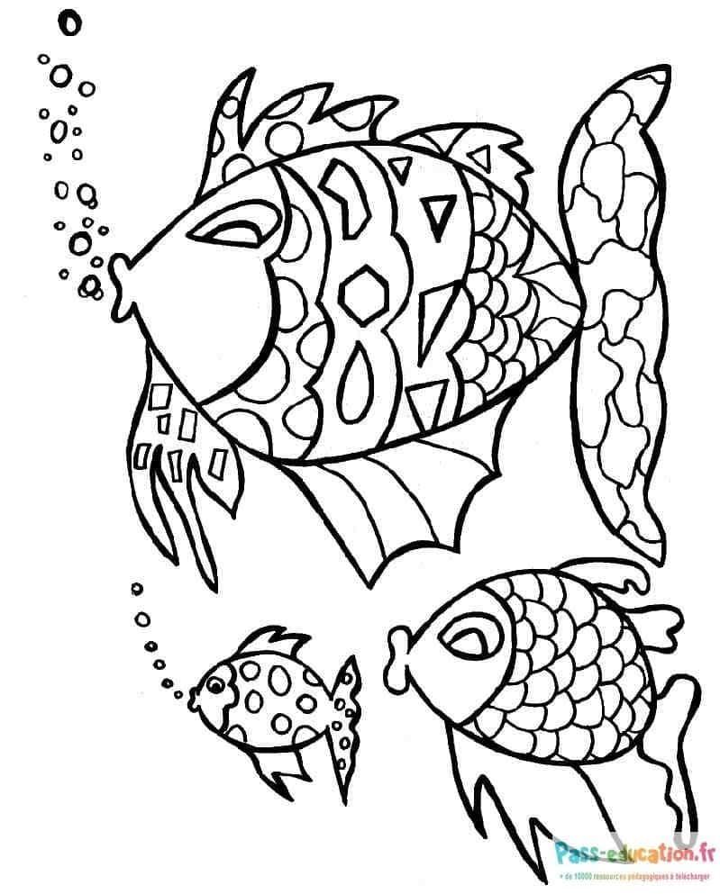 Coloriage Poissons fantaisie à imprimer et colorier