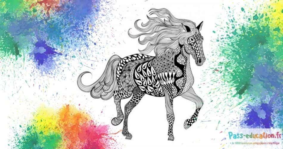 Coloriage Cheval Mandala à imprimer et colorier