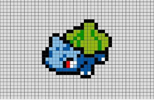 Coloriage Bulbizarre pixelisé à imprimer et colorier