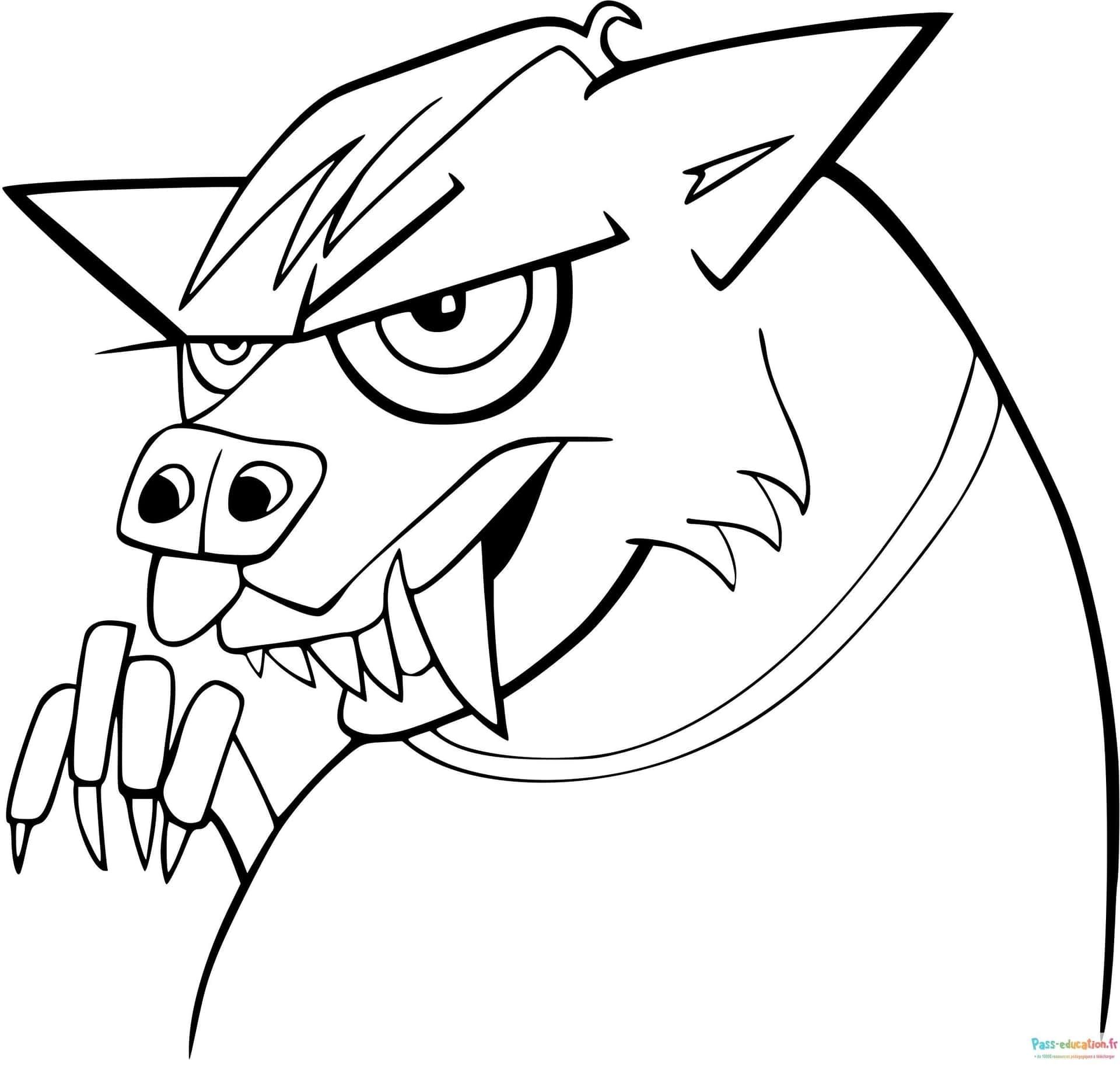 Coloriage Loup Garou stylisé à imprimer et colorier