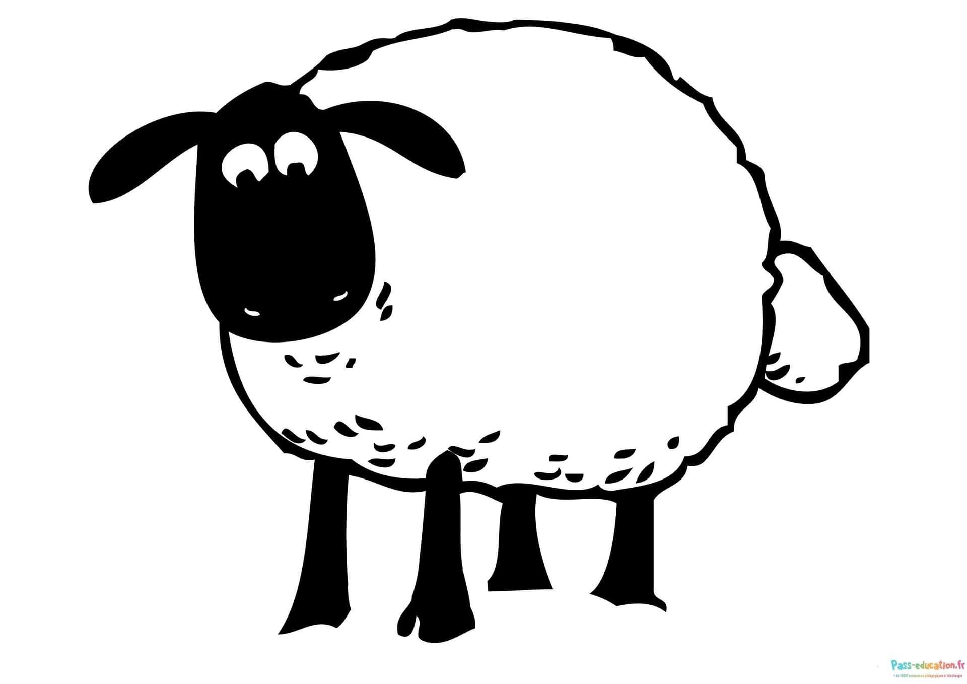 Coloriage Mouton joyeux à imprimer et colorier
