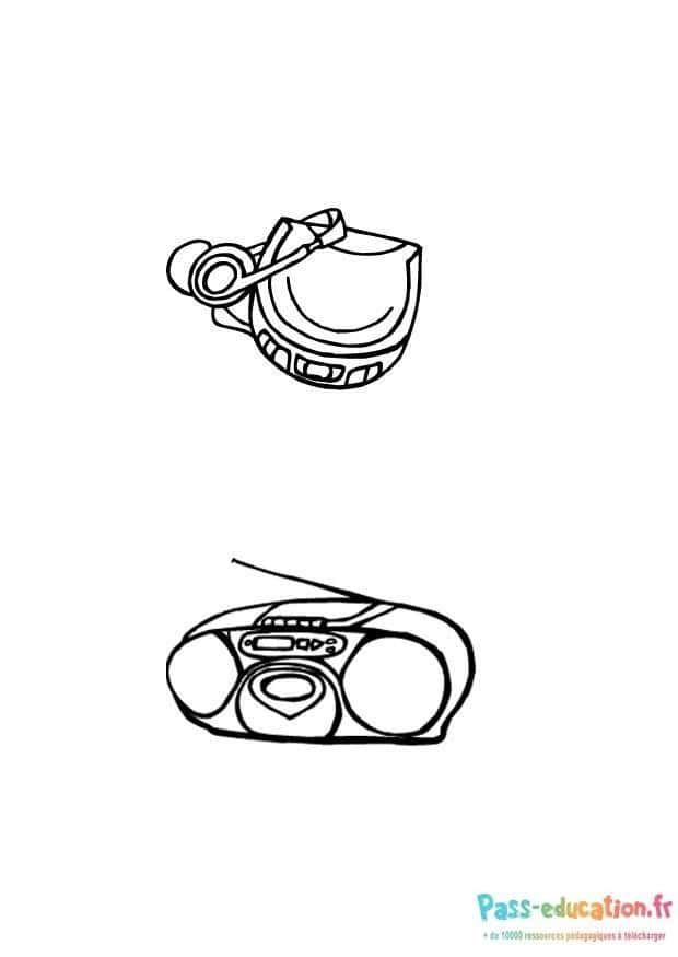Coloriage Instruments de musique à imprimer et colorier