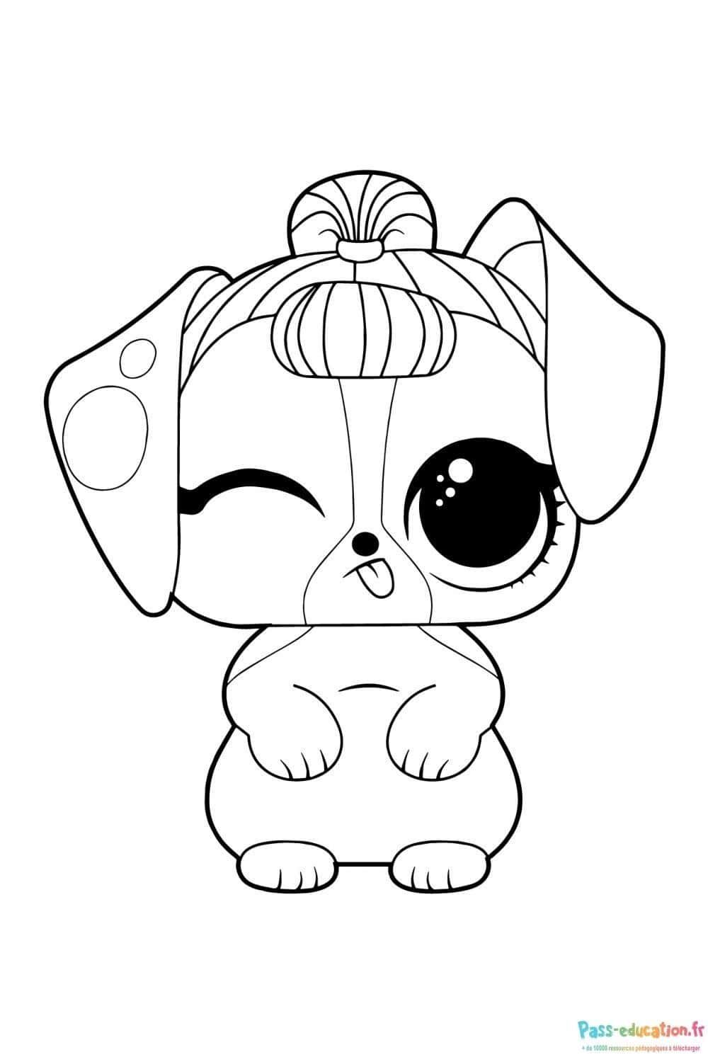Coloriage Chiot mignon à imprimer et colorier