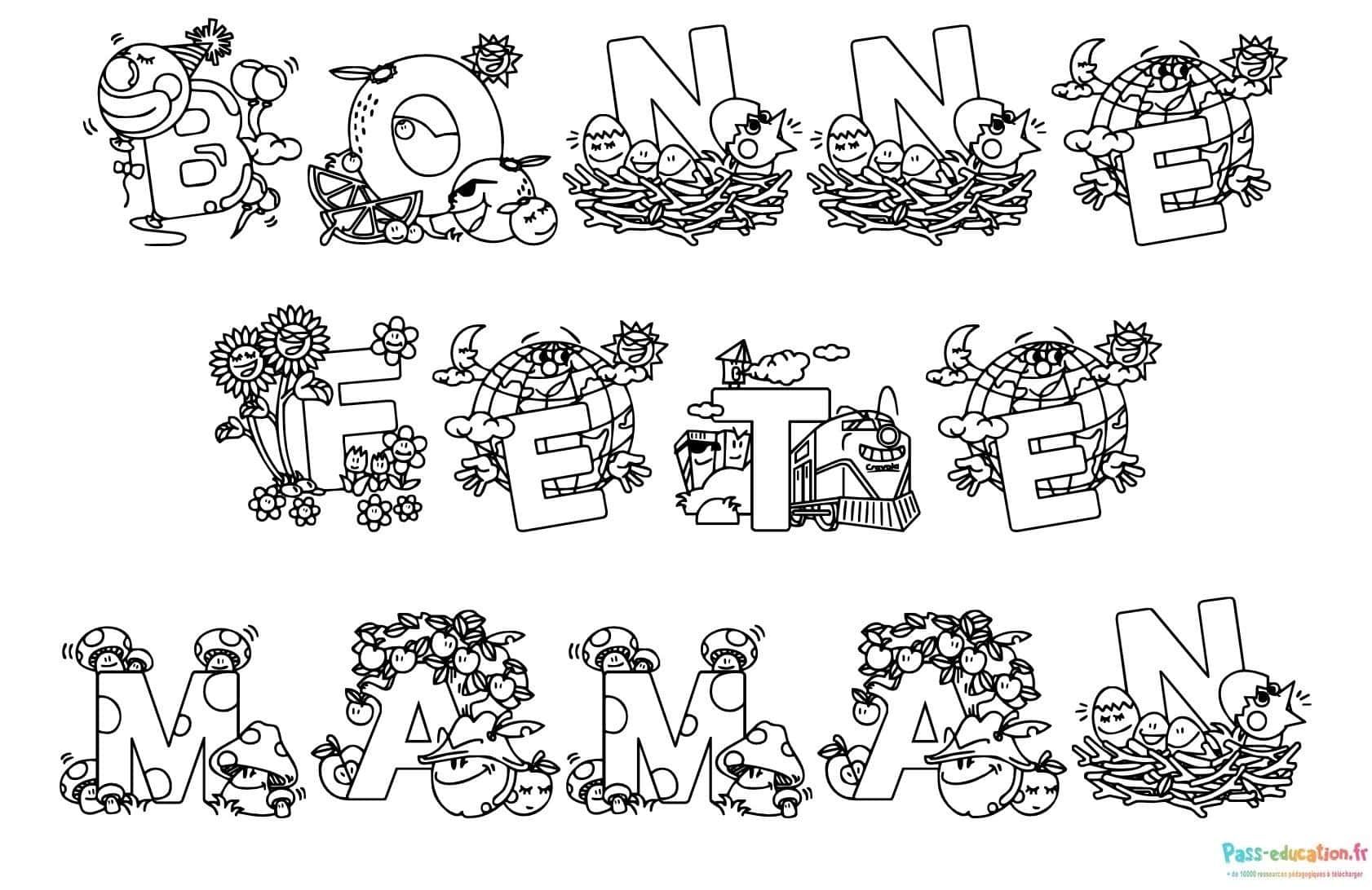 Coloriage Fête des Mères à imprimer et colorier
