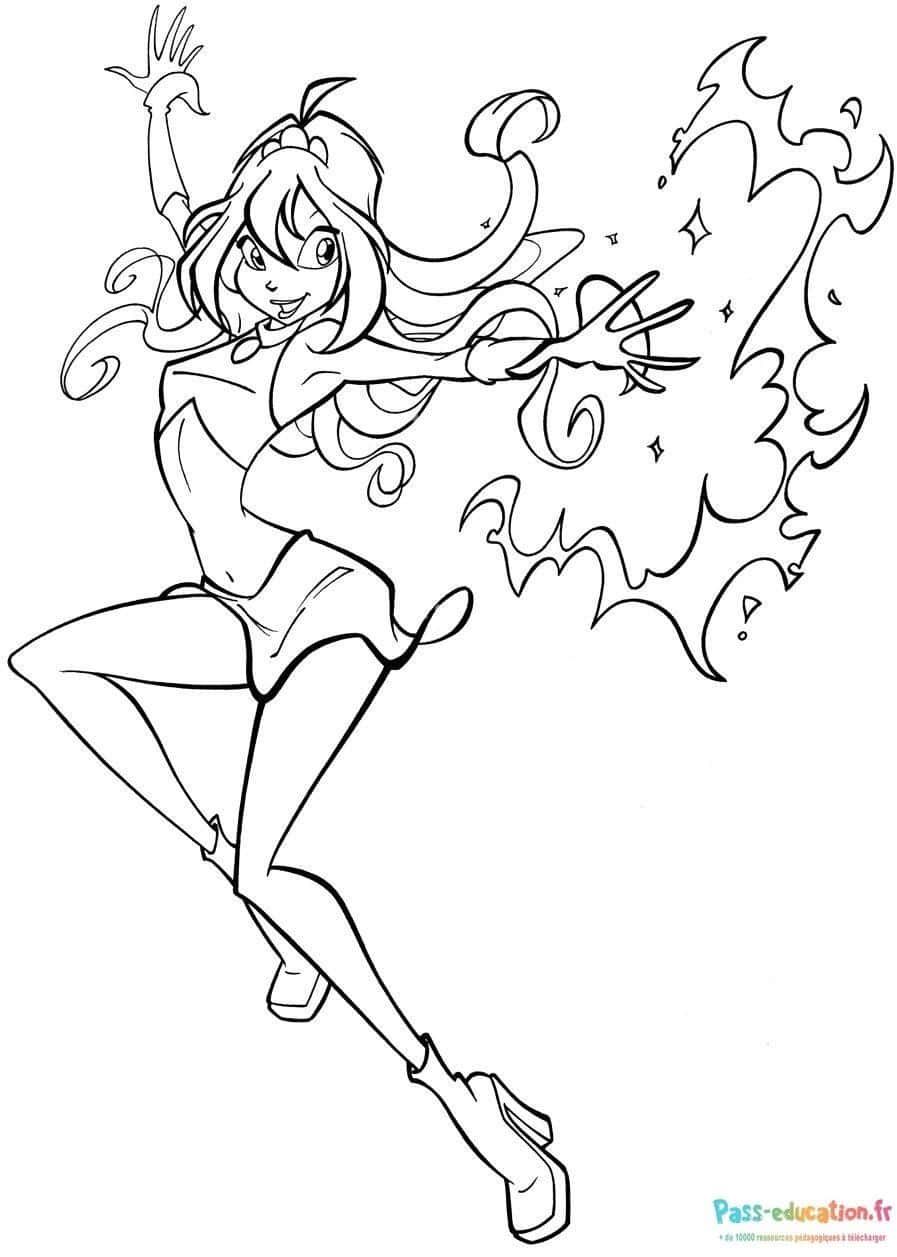 Coloriage Fée magique Winx à imprimer et colorier