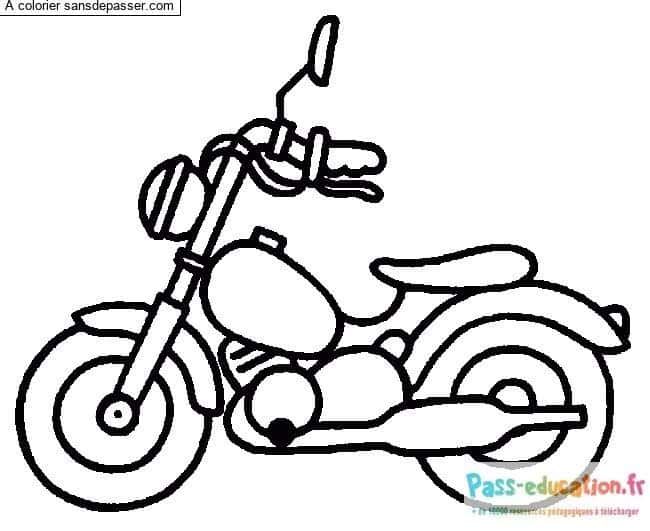 Coloriage Moto classique à imprimer et colorier