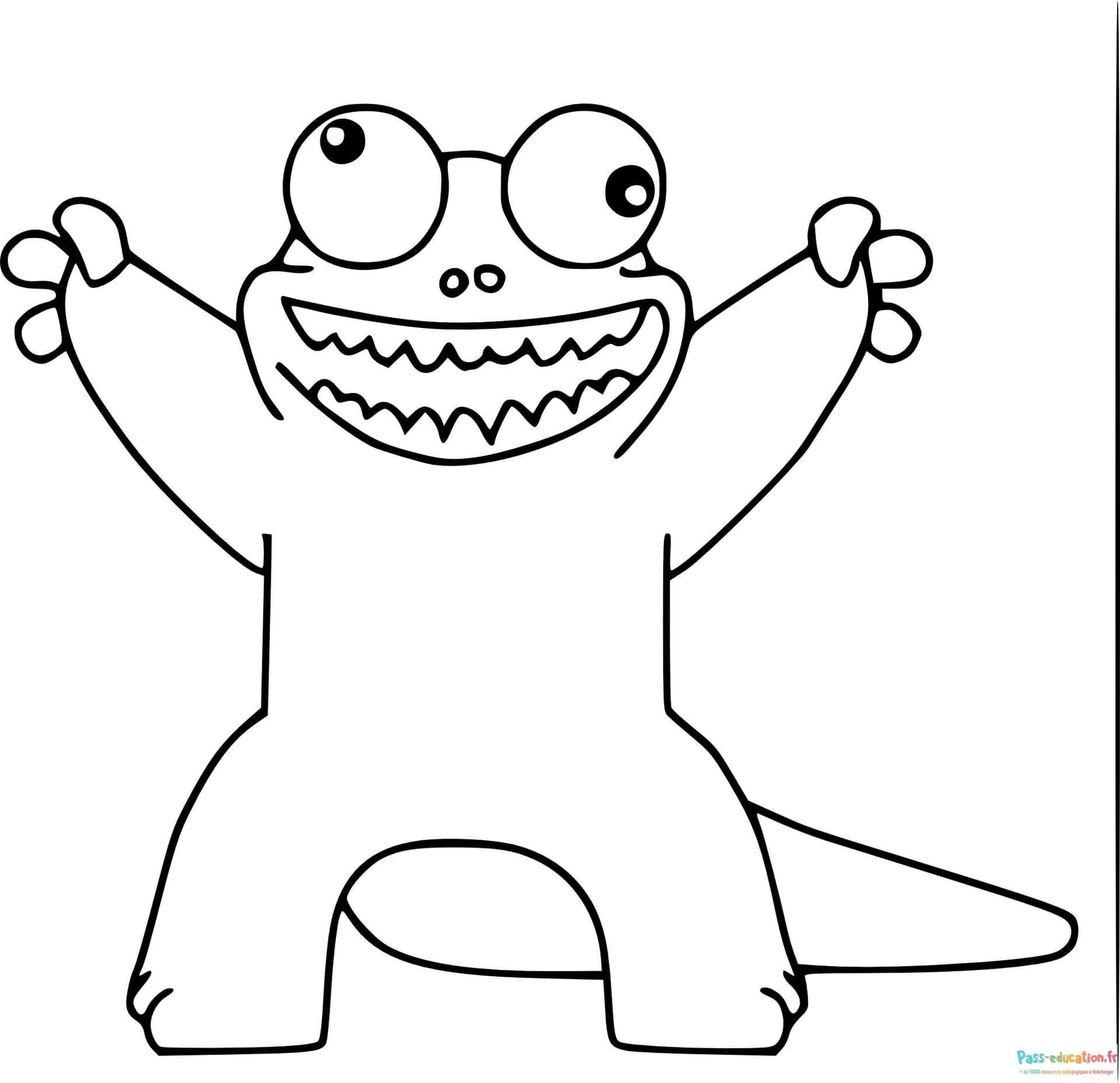 Coloriage Monstre joyeux à imprimer et colorier