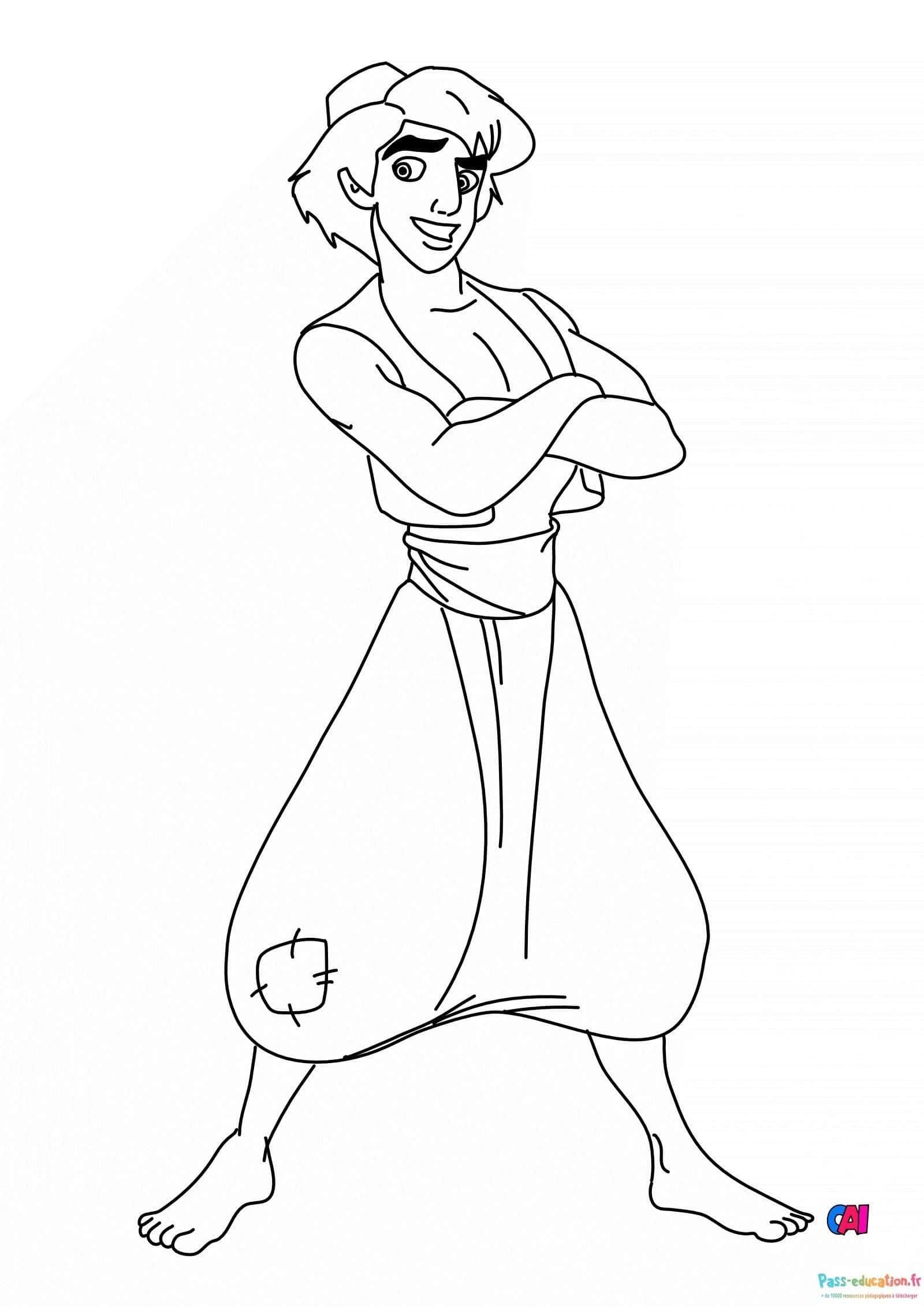 Coloriage Jasmine déterminée à imprimer et colorier