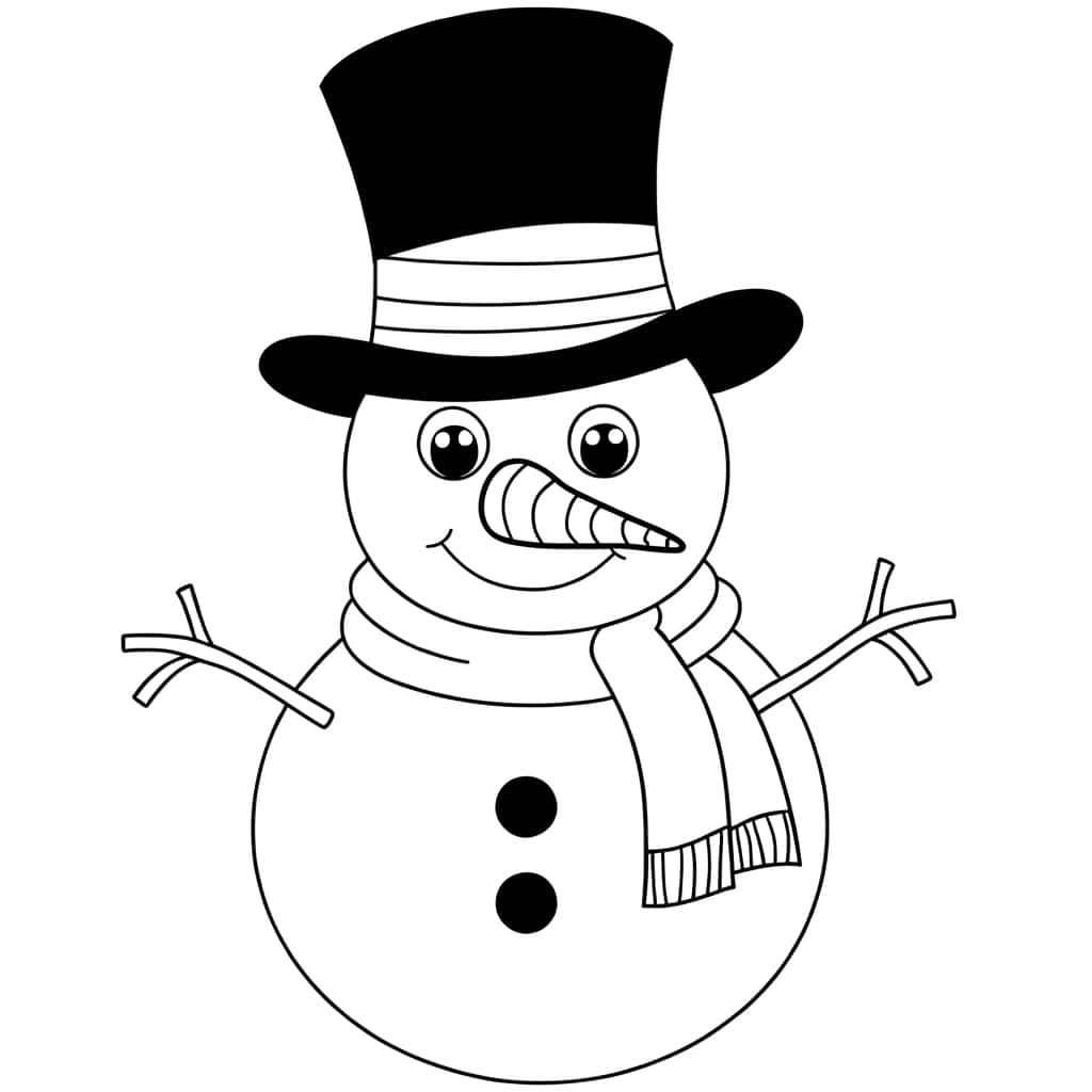Coloriage Bonhomme de neige à imprimer et colorier