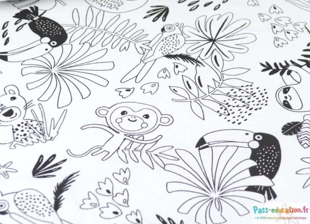 Coloriage Jungle joyeuse à imprimer et colorier