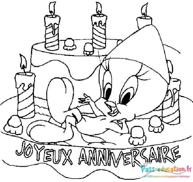 Coloriage Fête d'anniversaire à imprimer et colorier