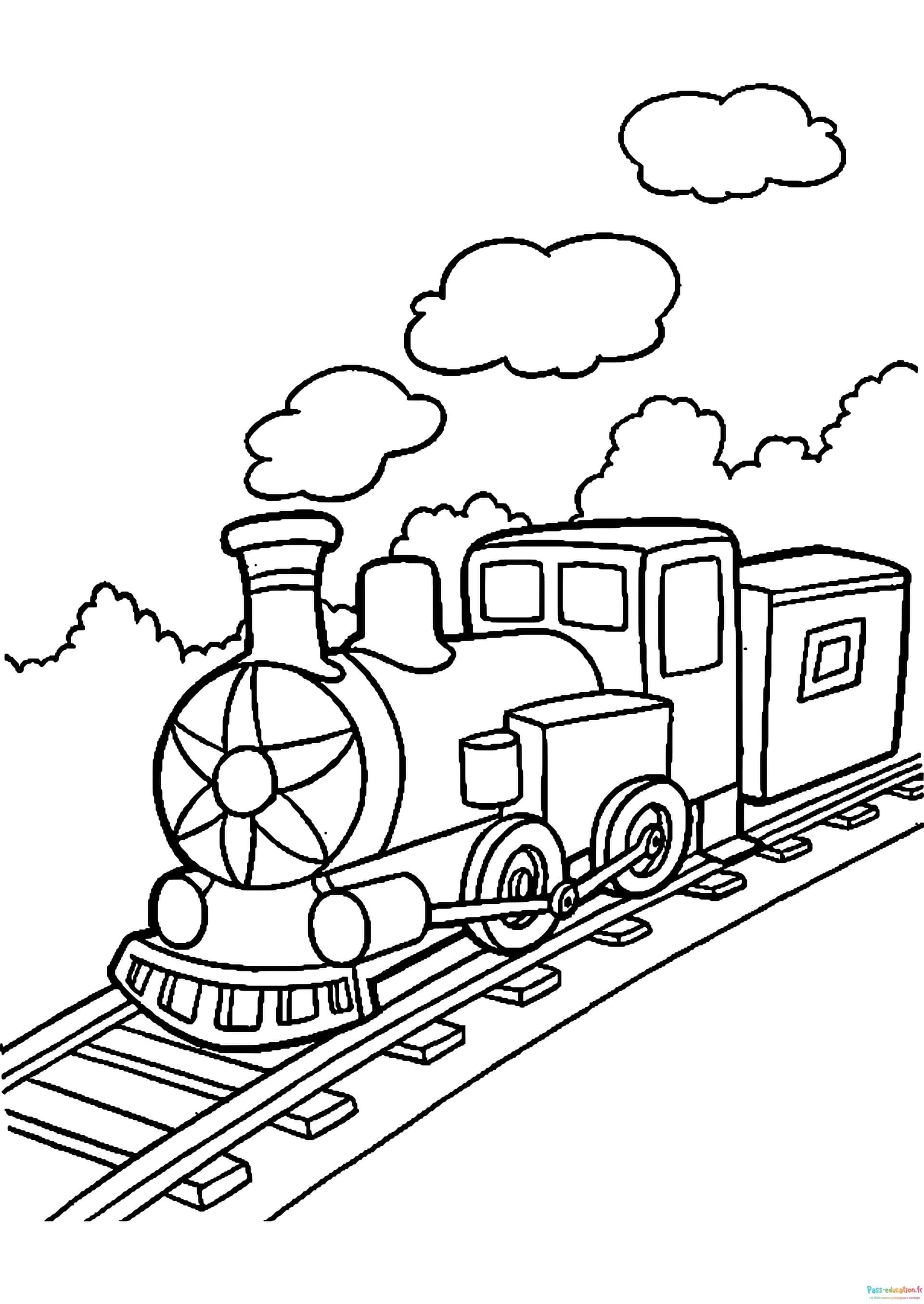 Coloriage Locomotive à vapeur à imprimer et colorier