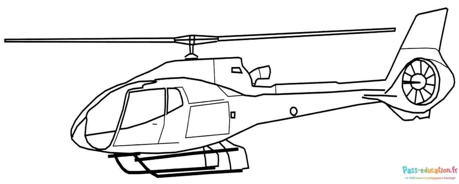 Coloriage Hélicoptère futuriste à imprimer et colorier