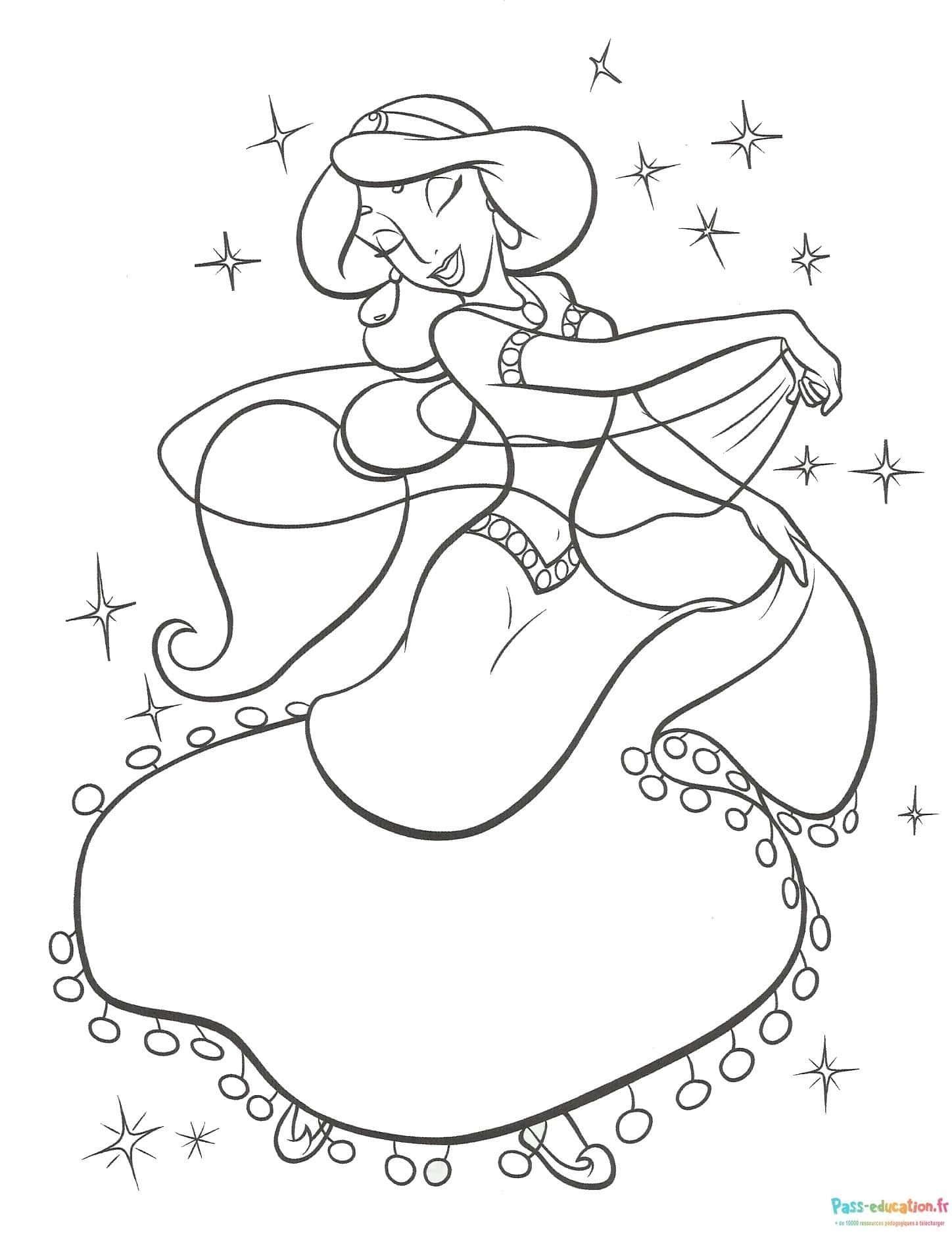 Coloriage Jasmine danseuse étoile à imprimer et colorier